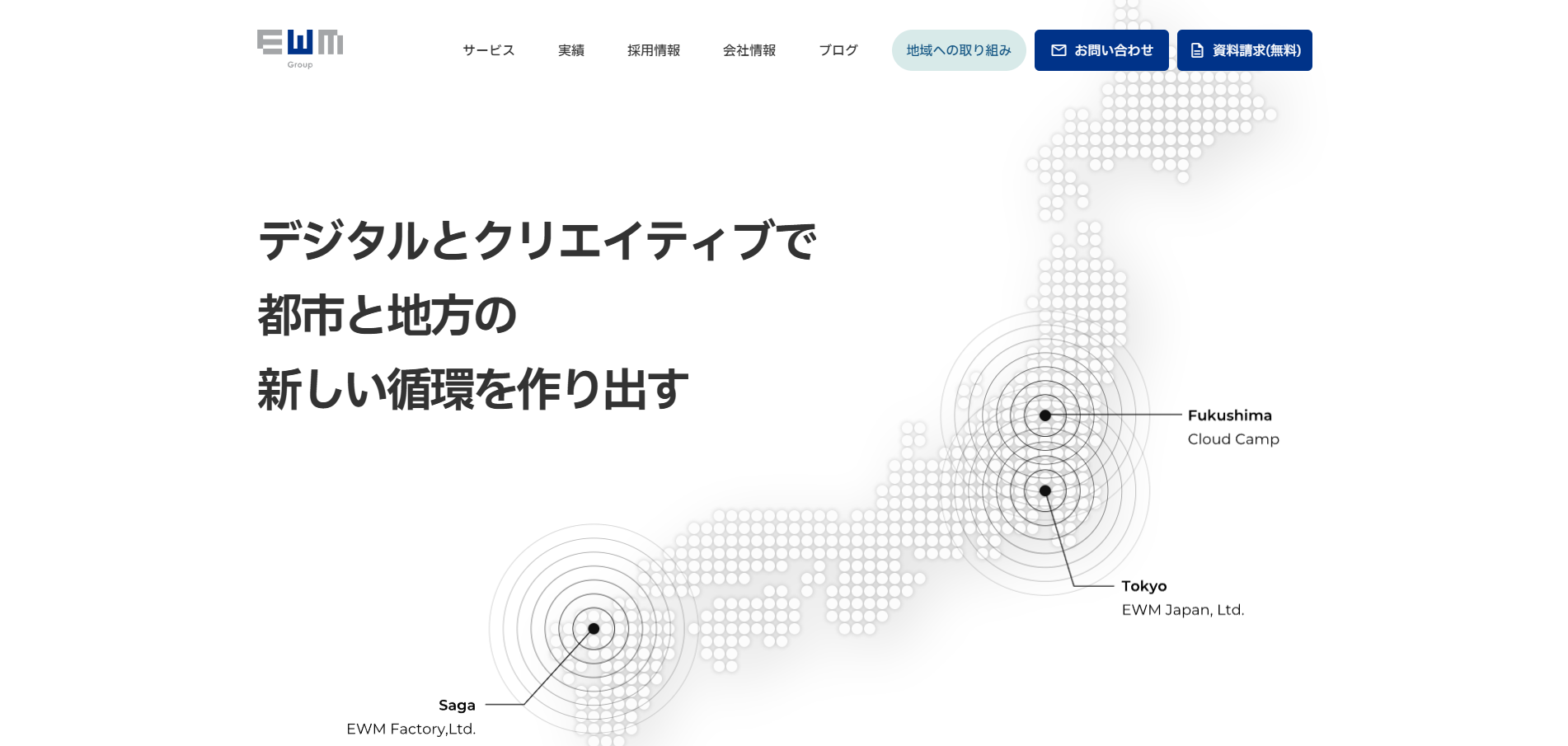 株式会社イーダブリュエムジャパンの公式サイトデザイン
