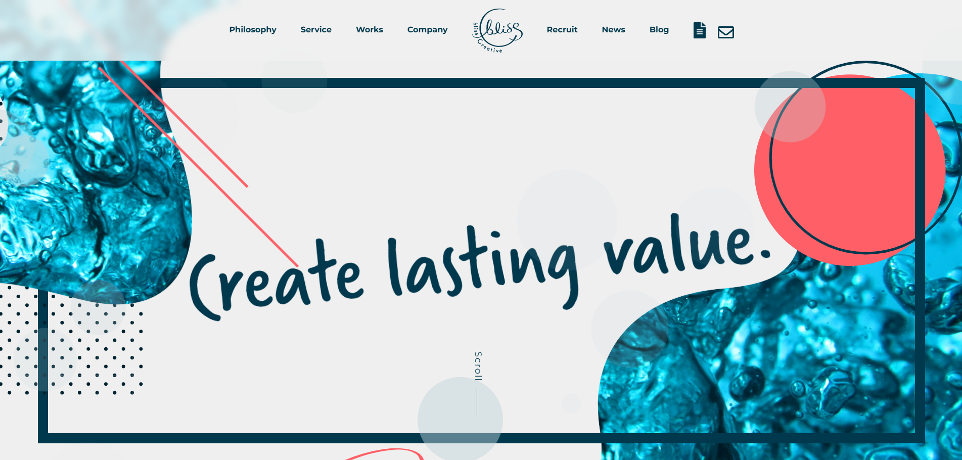 株式会社blissCreativeの公式サイトデザイン